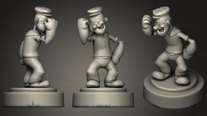 Figurines heroes, monsters and demons (Popeye, STKM_1081) 3D models for cnc